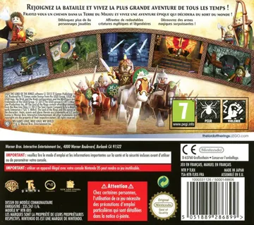 LEGO The Lord of the Rings (France) (En,Fr,De,Es,It,Nl,Da) box cover back